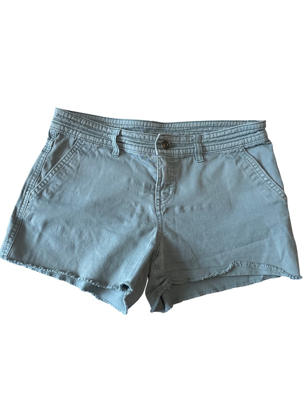 prAna Blue Frayed Hem Comfort Shorts Size 6